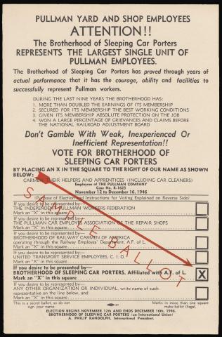 Sample union ballot, 1946