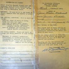 Report card, 1943