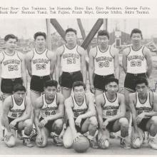 Yearbook pages, basketball team, 1944
