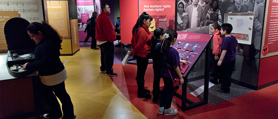 Visitors at the exhibit