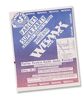 Farley’s Super Party flyer, 1985