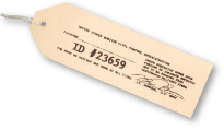 Internment identification tag, 1944
