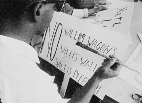Freedom Day sign opposing Willis, 1963