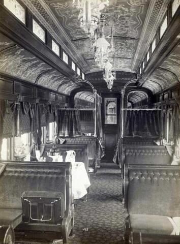 Pullman train interior, undated