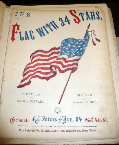 Cover, The Flag with 34 Stars, sheet music, c. 1861