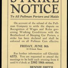 Strike notice, 1928