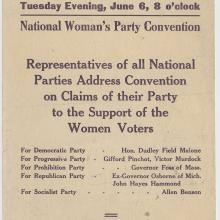 National Woman’s Party Convention leaflet, 1916