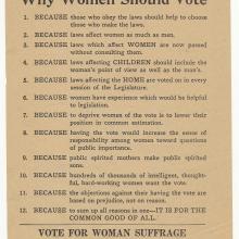 Woman Suffrage Party notice, 1916