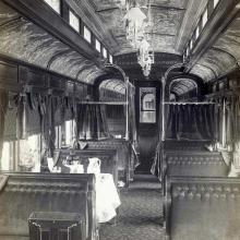 Pullman train interior, undated