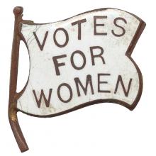 Votes for Women flag pin, c. 1915