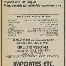 Importes Etc. advertisement, 1981