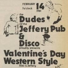 Jeffery Pub and Disco advertisement, 1981
