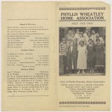 Phyllis Wheatley Home Association pamphlet, c. 1915