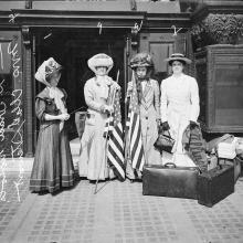 Suffrage activists Belle Squire, Grace Wilbur Trout, Grace Nichols, and Ella S. Stewart, 1910